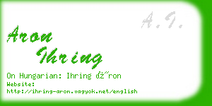 aron ihring business card